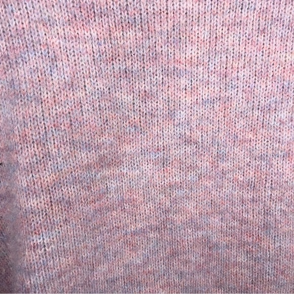 Large Jessica Simpson Pink Fuzzy Knit Cropped Sweater Long Sleeve Comfortable - Picture 10 of 13